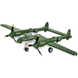 COBI 5882 MÁY BAY CHIẾN ĐẤU P-38 CỦA MỸ tỷ lệ 1:48 bộ đồ chơi xếp lắp ráp ghép mô hình Military Army LOCKHEED P-38 LIGHTNING Quân Sự Bộ Đội 332 khối