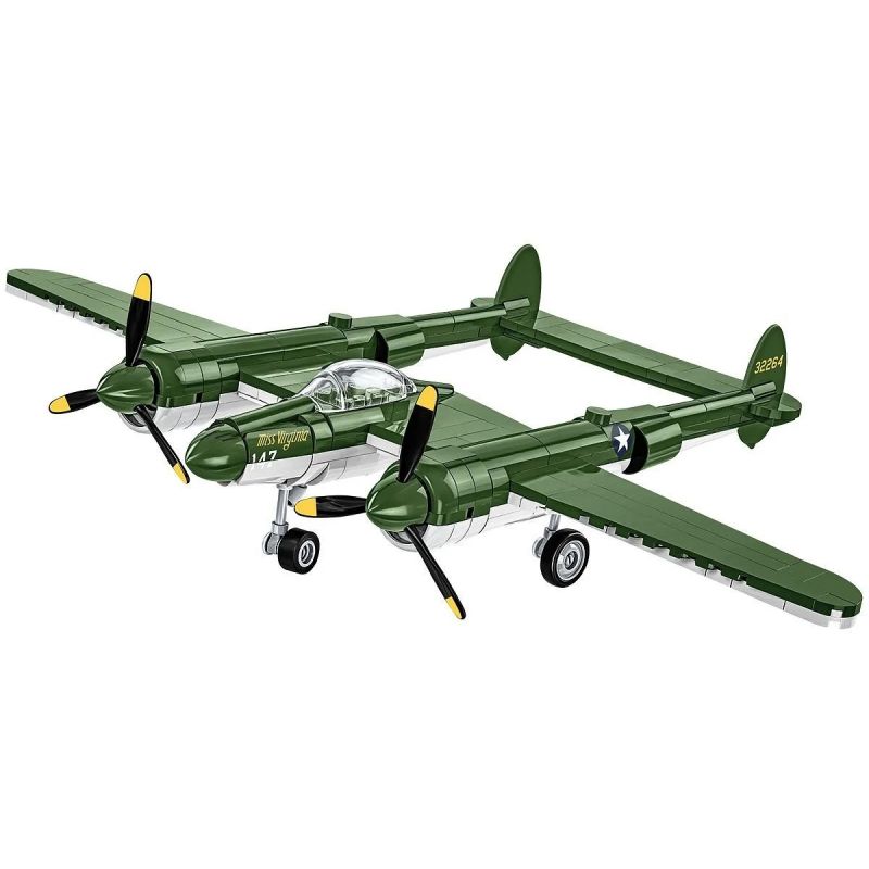 COBI 5882 MÁY BAY CHIẾN ĐẤU P-38 CỦA MỸ tỷ lệ 1:48 bộ đồ chơi xếp lắp ráp ghép mô hình Military Army LOCKHEED P-38 LIGHTNING Quân Sự Bộ Đội 332 khối