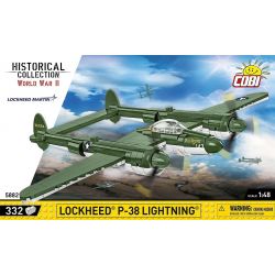 COBI 5882 MÁY BAY CHIẾN ĐẤU P-38 CỦA MỸ tỷ lệ 1:48 bộ đồ chơi xếp lắp ráp ghép mô hình Military Army LOCKHEED P-38 LIGHTNING Quân Sự Bộ Đội 332 khối