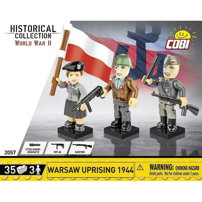 COBI 2057 CUỘC NỔI DẬY Ở THỦ ĐÔ bộ đồ chơi xếp lắp ráp ghép mô hình Military Army WARSAW UPRISING 1944 Quân Sự Bộ Đội 35 khối