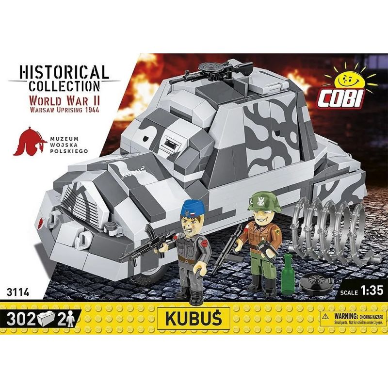 COBI 3114 XE BỌC THÉP NỔI DẬY WARSAW GẤU NHỎ tỷ lệ 1:35 bộ đồ chơi xếp lắp ráp ghép mô hình Military Army KUBUŚ Quân Sự Bộ Đội 302 khối
