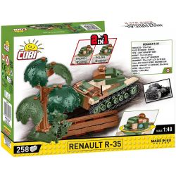 COBI 2719 XE TĂNG HẠNG NHẸ RENAULT R-35 tỷ lệ 1:48 bộ đồ chơi xếp lắp ráp ghép mô hình Military Army Quân Sự Bộ Đội 258 khối