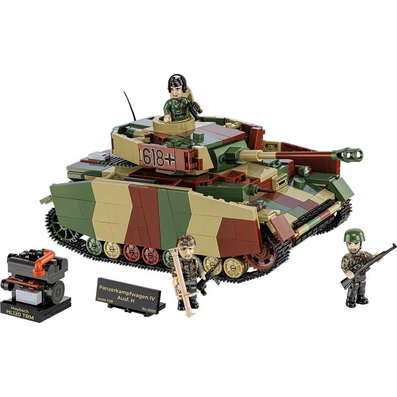 COBI 2591 non Lego THIẾT GIÁP IV tỷ lệ 1:28 bộ đồ chơi xếp lắp ráp ghép mô hình Military Army PANZERKAMPFWAGEN IV AUSF. H - LIMITED EDITION Quân Sự Bộ Đội 1310 khối