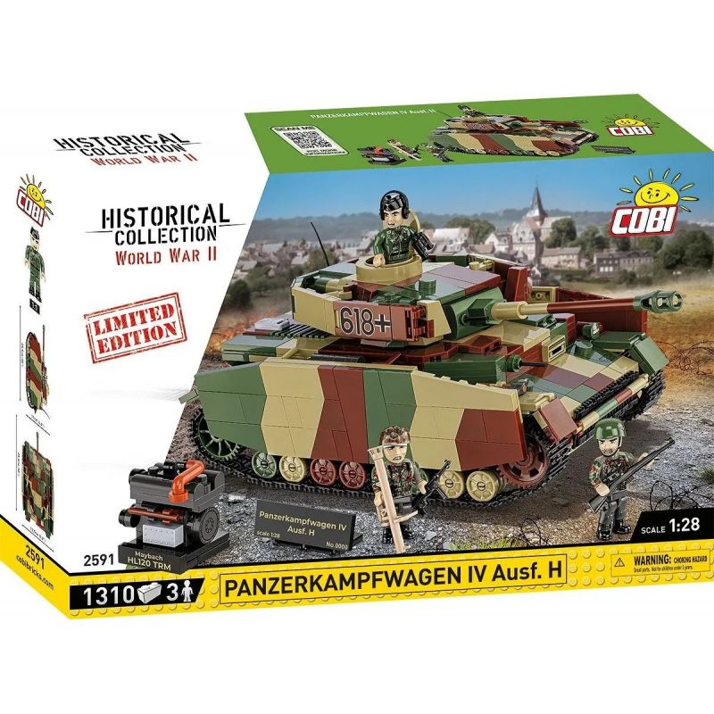 COBI 2591 THIẾT GIÁP IV tỷ lệ 1:28 bộ đồ chơi xếp lắp ráp ghép mô hình Military Army PANZERKAMPFWAGEN IV AUSF. H - LIMITED EDITION Quân Sự Bộ Đội 1310 khối