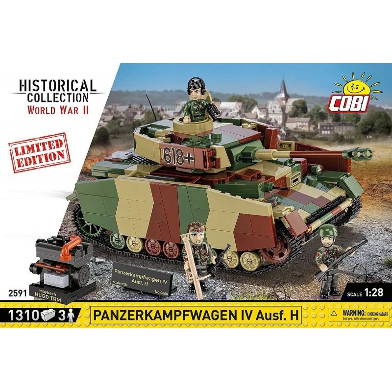 COBI 2591 THIẾT GIÁP IV tỷ lệ 1:28 bộ đồ chơi xếp lắp ráp ghép mô hình Military Army PANZERKAMPFWAGEN IV AUSF. H - LIMITED EDITION Quân Sự Bộ Đội 1310 khối