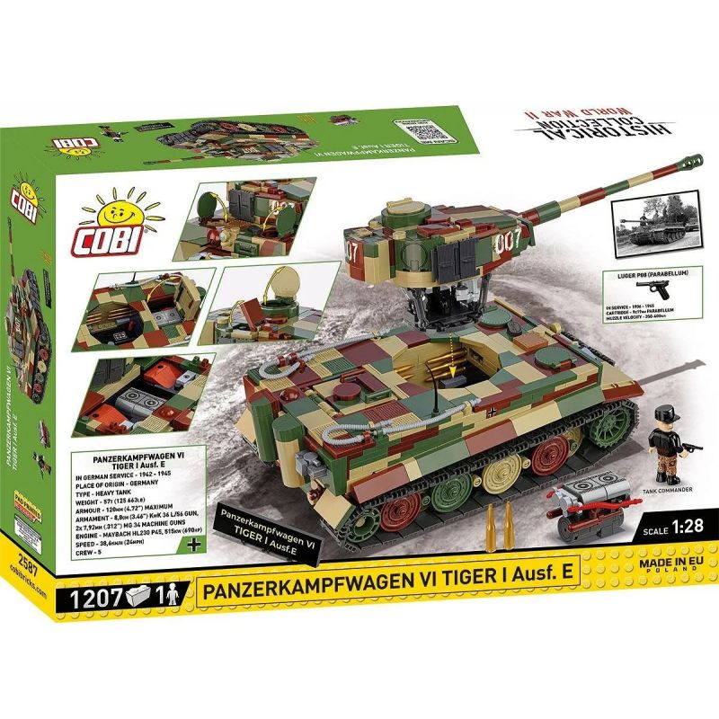 COBI 2587 XE TĂNG TIGER tỷ lệ 1:28 bộ đồ chơi xếp lắp ráp ghép mô hình Military Army PANZERKAMPFWAGEN VI TIGER AUSF. - EXECUTIVE EDITION Quân Sự Bộ Đội 1207 khối