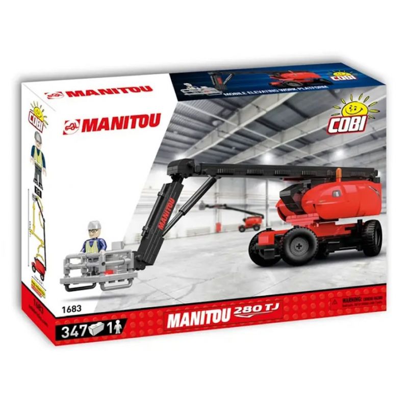 COBI 2587 non Lego BỆ LÀM VIỆC TRÊN KHÔNG CẦN ỐNG LỒNG TỰ HÀNH MANITOU 280 TJ CỦA PHÁP tỷ lệ 1:35 bộ đồ chơi xếp lắp ráp ghép mô hình City Thành Phố 347 khối