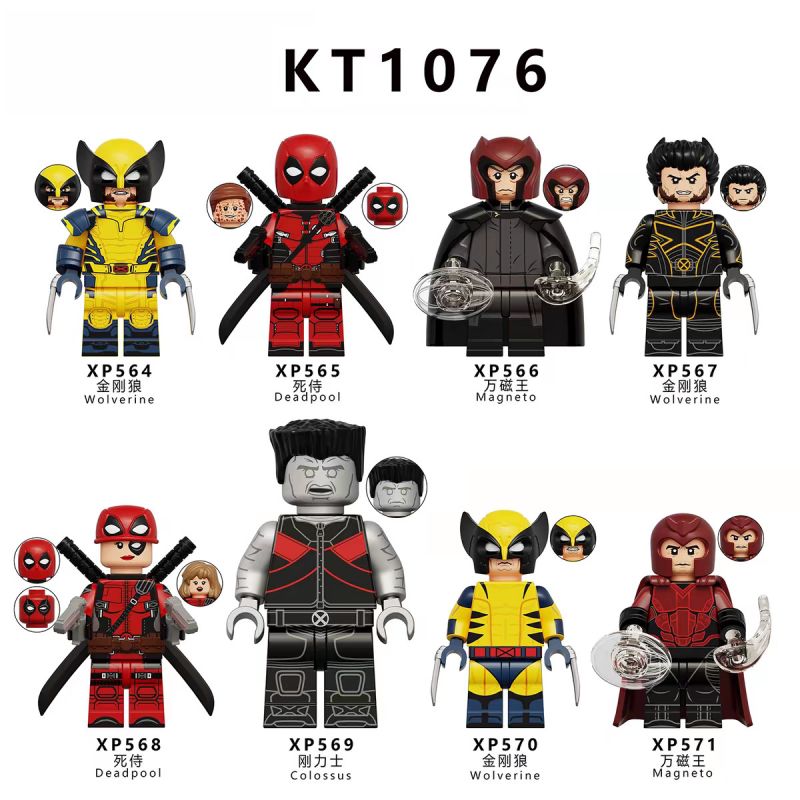 KORUIT KT1076 1076 XP564 XP565 XP566 XP567 XP568 XP569 XP570 XP571 non Lego 8 NHÂN VẬT NHỎ CỦA DEADPOOL VÀ WOLVERINE bộ đồ chơi xếp lắp ráp ghép mô hình Super Heroes DEADPOOL & WOLVERINE Siêu Nhân Anh Hùng