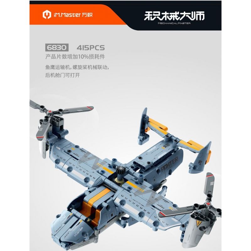 IM.MASTER QIHUI 6830 THẠC SĨ MÁY MÓC VẬN TẢI OSPREY bộ đồ chơi xếp lắp ráp ghép mô hình Technic Kỹ Thuật Công Nghệ Cao Mô Hình Phương Tiện 415 khối