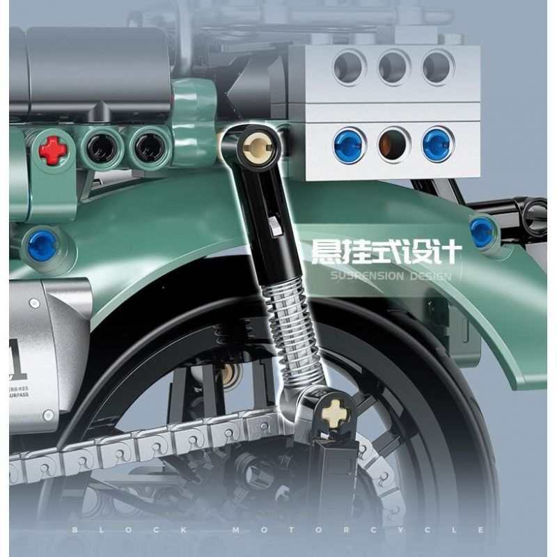 DOUBLE HEIGHT 60527 HONDA CUB bộ đồ chơi xếp lắp ráp ghép mô hình Technic Kỹ Thuật Công Nghệ Cao Mô Hình Phương Tiện 628 khối