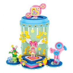 JAKI HK113 HỘP NHẠC YÊU TINH RUOLAI NANCI PU ELF bộ đồ chơi xếp lắp ráp ghép mô hình NANCI DANDELION MINI MUSIC BOX