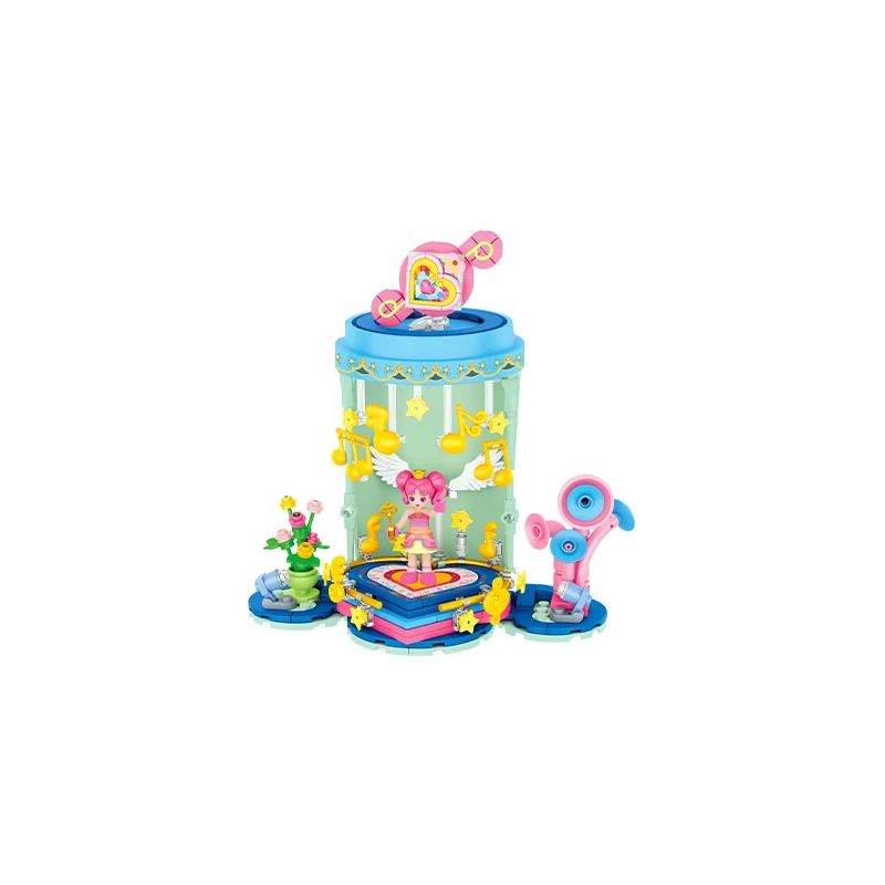 JAKI HK113 HỘP NHẠC YÊU TINH RUOLAI NANCI PU ELF bộ đồ chơi xếp lắp ráp ghép mô hình NANCI DANDELION MINI MUSIC BOX