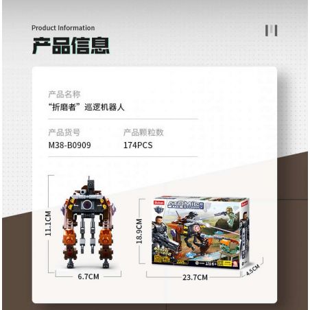 SLUBAN M38-B0909 B0909 0909 M38B0909 38-B0909 non  ROBOT TUẦN TRA "THE TORMENTOR" bộ đồ chơi xếp lắp ráp ghép mô hình ATOMIC STORM 174 khối