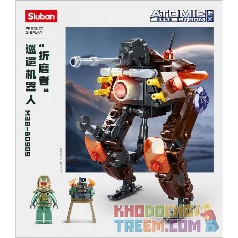 SLUBAN M38-B0909 B0909 0909 M38B0909 38-B0909 non Lego ROBOT TUẦN TRA "THE TORMENTOR" bộ đồ chơi xếp lắp ráp ghép mô hình ATOMIC STORM 174 khối