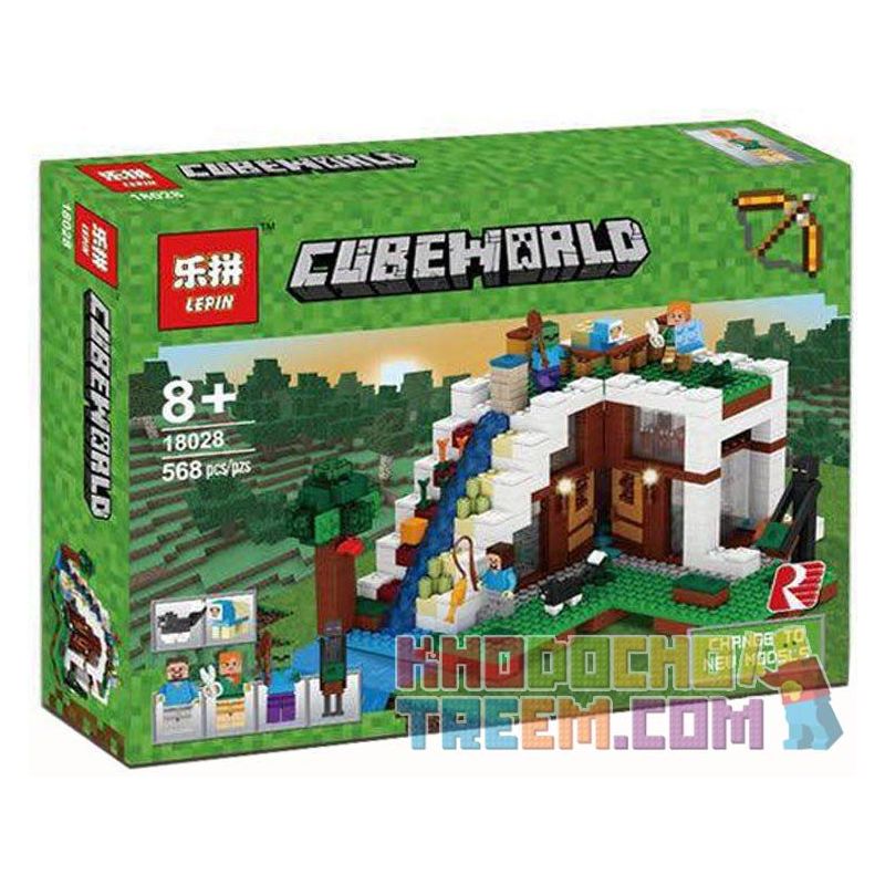 NOT Lego THE WATERFALL BASE 21134 BLX 81015 JISI 829 Bela Lari 10624 LELE 33052 LEPIN 18028 xếp lắp ráp ghép mô hình NHÀ TRÊN ĐỈNH THÁC CĂN CỨ NƯỚC Minecraft Game Xây Dựng 729 khối