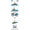 SMALL ANGLE JD074 TÀU CHỞ HÀNG VÀ CÁ MẬP TRẮNG NHỎ bộ đồ chơi xếp lắp ráp ghép mô hình Movie & Game SHARK ATTACK! Phim Và Trò Chơi 1109 khối