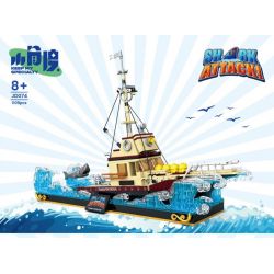 SMALL ANGLE JD074 TÀU CHỞ HÀNG VÀ CÁ MẬP TRẮNG NHỎ bộ đồ chơi xếp lắp ráp ghép mô hình Movie & Game SHARK ATTACK! Phim Và Trò Chơi 1109 khối