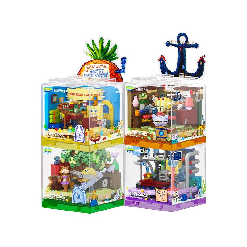 AREA-X AB0050 0050 NHỮNG NGƯỜI BẠN THÂN NHẤT CỦA SPONGEBOB BOX2.0 CHÚA TỂ BIỂN CẢ bộ đồ chơi xếp lắp ráp ghép mô hình Movie & Game GOOD FRIENDS Phim Và Trò Chơi