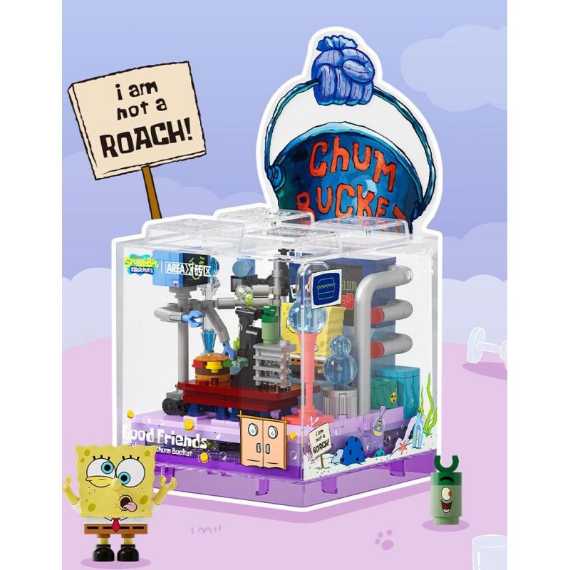 AREA-X AB0052 0052 SPONGEBOB FRIENDS BOX2.0 NGÔI NHÀ NEO bộ đồ chơi xếp lắp ráp ghép mô hình Movie & Game GOOD FRIENDS Phim Và Trò Chơi