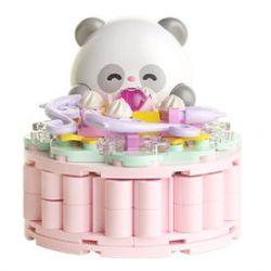 JAKI MK015 NHẬT KÝ ẨM THỰC BÁNH TRUNG THU ĐÀO HỒNG PANDA bộ đồ chơi xếp lắp ráp ghép mô hình PEACH MOONCAKES