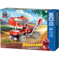 ZHEGAO 971022 XE KÉO KHỦNG LONG 6 LOẠI STEGOSAURUS ANKYLOSAURUS TARBOSAURUS TYRANNOSAURUS REX PTERANODON TRICERATOPS bộ đồ chơi xếp lắp ráp ghép mô hình 1191 khối