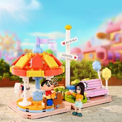 KEEPPLEY K20622 20622 CRAYON SHIN-CHAN CÔNG VIÊN GIẢI TRÍ VUI VẺ bộ đồ chơi xếp lắp ráp ghép mô hình Movie & Game Phim Và Trò Chơi 308 khối