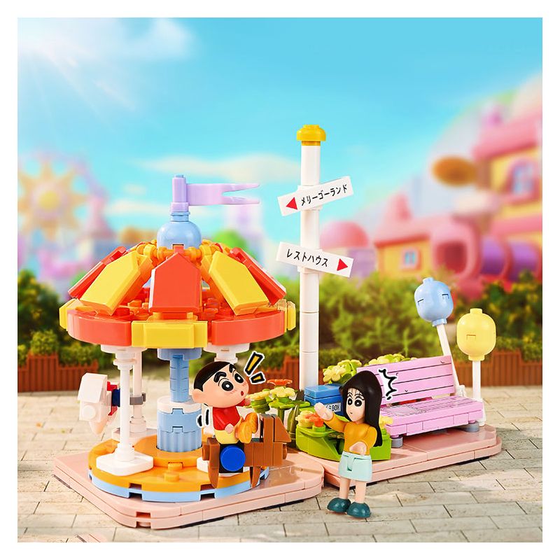 KEEPPLEY K20622 20622 CRAYON SHIN-CHAN CÔNG VIÊN GIẢI TRÍ VUI VẺ bộ đồ chơi xếp lắp ráp ghép mô hình Movie & Game Phim Và Trò Chơi 308 khối
