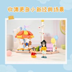 KEEPPLEY K20622 20622 CRAYON SHIN-CHAN CÔNG VIÊN GIẢI TRÍ VUI VẺ bộ đồ chơi xếp lắp ráp ghép mô hình Movie & Game Phim Và Trò Chơi 308 khối