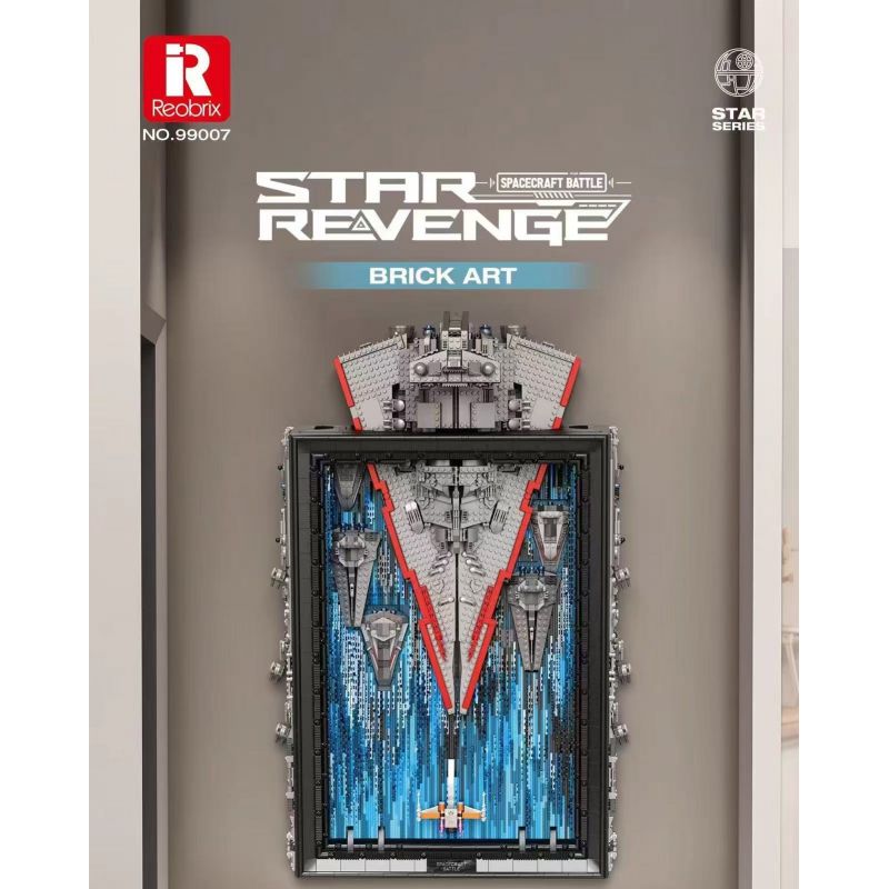 REOBRIX 99007 BỨC TRANH 3D VỀ KẺ HỦY DIỆT GIỮA CÁC VÌ SAO bộ đồ chơi xếp lắp ráp ghép mô hình Star Wars STAR REVENGE ART DRAWINGS Chiến Tranh Giữa Các Vì Sao 5964 khối