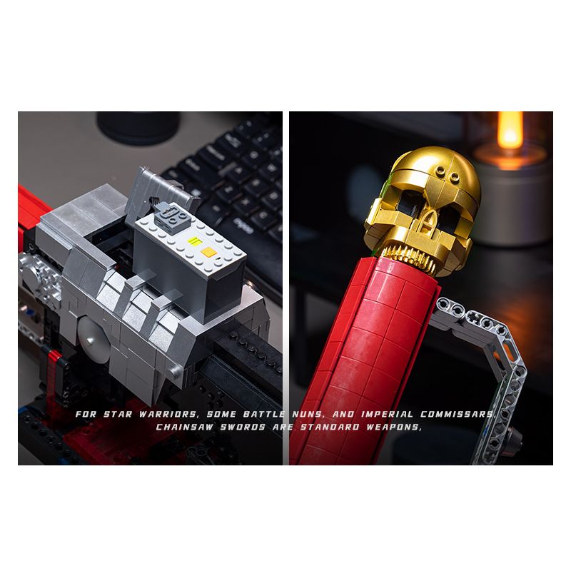 SMALL ANGLE JD028 WARHAMMER 40.000 XÍCH KIẾM ĐIỆN bộ đồ chơi xếp lắp ráp ghép mô hình Movie & Game SERRATED BATTLE HAMMER Phim Và Trò Chơi 1818 khối