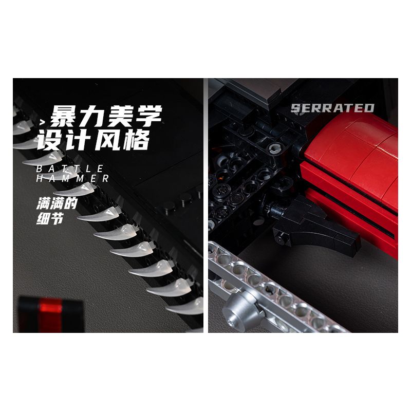 SMALL ANGLE JD028 WARHAMMER 40.000 XÍCH KIẾM ĐIỆN bộ đồ chơi xếp lắp ráp ghép mô hình Movie & Game SERRATED BATTLE HAMMER Phim Và Trò Chơi 1818 khối