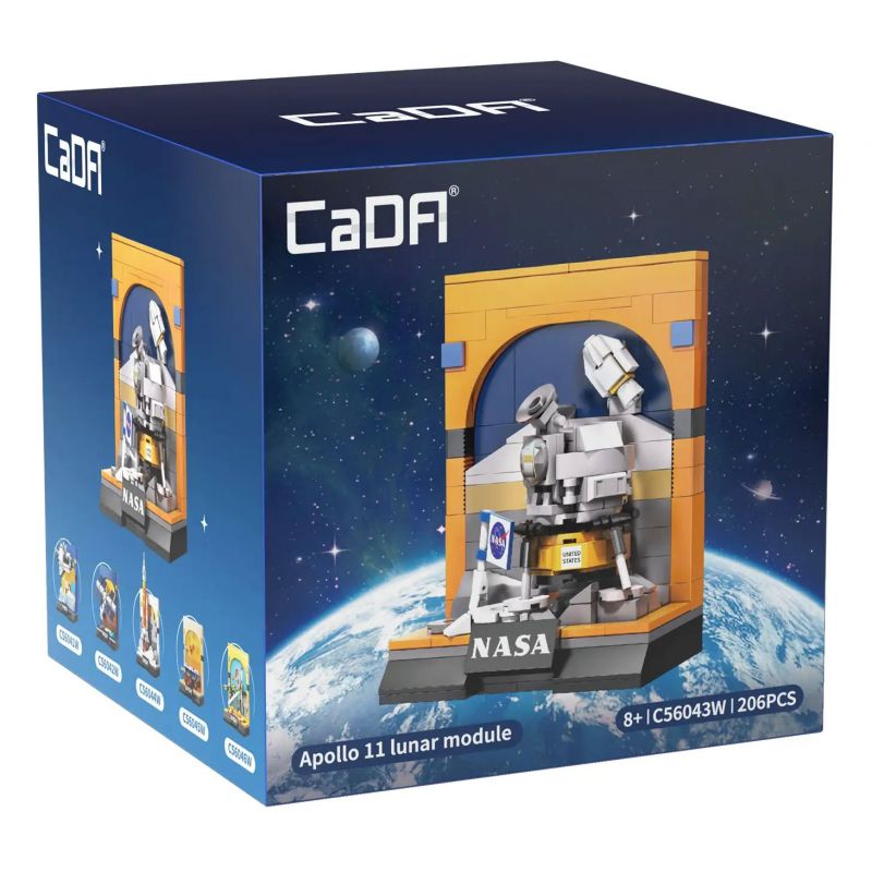 CADA DOUBLEE C56043 56043 MÔ-ĐUN MẶT TRĂNG APOLLO 11 CỦA NASA bộ đồ chơi xếp lắp ráp ghép mô hình NASA APOLLO 11 LUNAR MODULE 206 khối