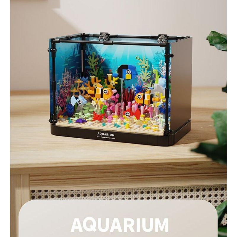 TAKUGI T4001 4001 BỂ CÁ SAN HÔ HỀ bộ đồ chơi xếp lắp ráp ghép mô hình AQUARIUM 568 khối