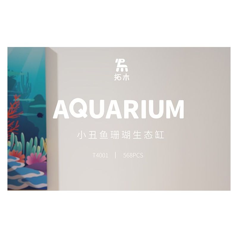 TAKUGI T4001 4001 BỂ CÁ SAN HÔ HỀ bộ đồ chơi xếp lắp ráp ghép mô hình AQUARIUM 568 khối