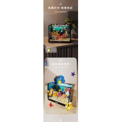 TAKUGI T4001 4001 BỂ CÁ SAN HÔ HỀ bộ đồ chơi xếp lắp ráp ghép mô hình AQUARIUM 568 khối