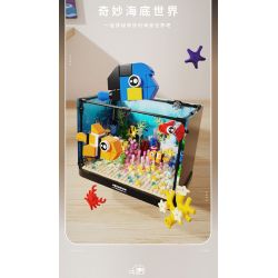 TAKUGI T4001 4001 BỂ CÁ SAN HÔ HỀ bộ đồ chơi xếp lắp ráp ghép mô hình AQUARIUM 568 khối