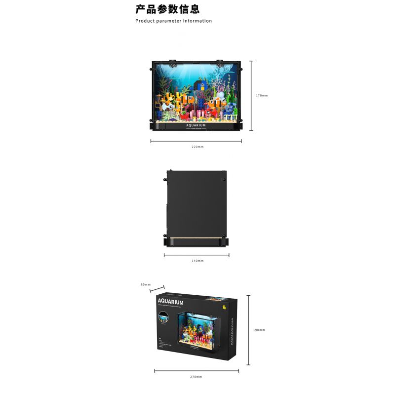 TAKUGI T4001 4001 BỂ CÁ SAN HÔ HỀ bộ đồ chơi xếp lắp ráp ghép mô hình AQUARIUM 568 khối