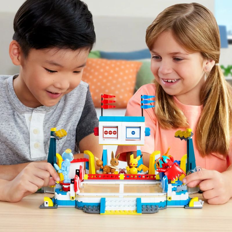 MEGA BLOKS HWR82 POKÉMON SÂN TẬP bộ đồ chơi xếp lắp ráp ghép mô hình Movie & Game POKÉMON TRAINING STADIUM Phim Và Trò Chơi 1107 khối