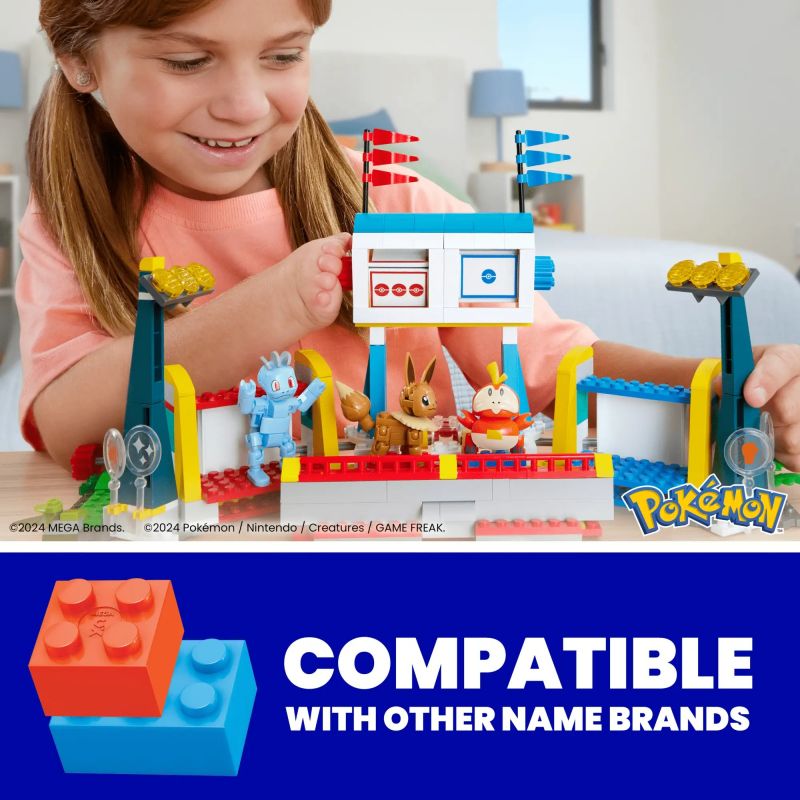 MEGA BLOKS HWR82 POKÉMON SÂN TẬP bộ đồ chơi xếp lắp ráp ghép mô hình Movie & Game POKÉMON TRAINING STADIUM Phim Và Trò Chơi 1107 khối