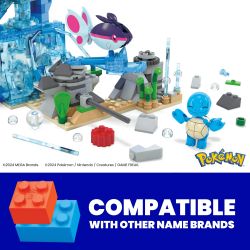 MEGA BLOKS HXF79 POKÉMON CUỘC PHIÊU LƯU DƯỚI NƯỚC bộ đồ chơi xếp lắp ráp ghép mô hình Movie & Game POKÉMON AQUATIC ADVENTURE Phim Và Trò Chơi 319 khối