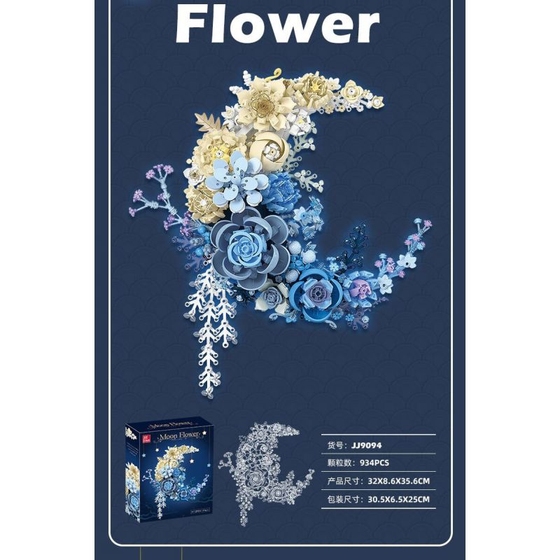 JIESTAR JJ9094 9094 HOA TRĂNG bộ đồ chơi xếp lắp ráp ghép mô hình Arts & Crafts MOON FLOWER 934 khối