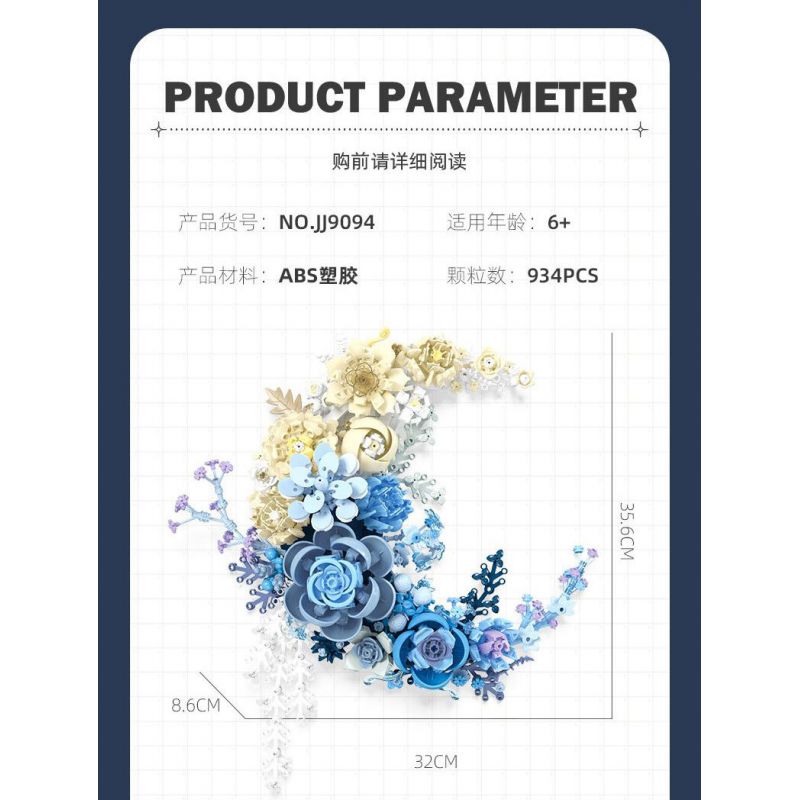 JIESTAR JJ9094 9094 HOA TRĂNG bộ đồ chơi xếp lắp ráp ghép mô hình Arts & Crafts MOON FLOWER 934 khối