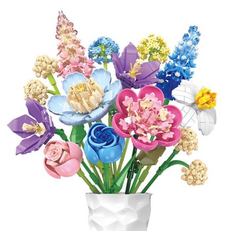 JIESTAR JJ9092 9092 NHỮNG NGƯỜI YÊU THÍCH TRONG TWIST bộ đồ chơi xếp lắp ráp ghép mô hình Creator FLOWERS FINGERTIP ROMANCE Sáng Tạo 865 khối