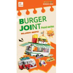 JIESTAR JJ9041 9041 XE BURGER CỔ ĐIỂN bộ đồ chơi xếp lắp ráp ghép mô hình City BURGER JOINT Thành Phố 883 khối