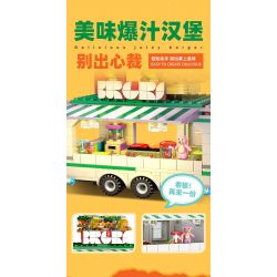 JIESTAR JJ9041 9041 XE BURGER CỔ ĐIỂN bộ đồ chơi xếp lắp ráp ghép mô hình City BURGER JOINT Thành Phố 883 khối