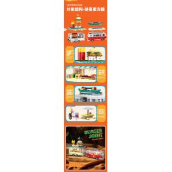 JIESTAR JJ9041 9041 XE BURGER CỔ ĐIỂN bộ đồ chơi xếp lắp ráp ghép mô hình City BURGER JOINT Thành Phố 883 khối