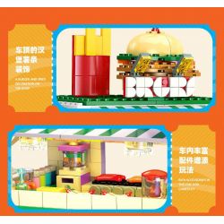 JIESTAR JJ9041 9041 XE BURGER CỔ ĐIỂN bộ đồ chơi xếp lắp ráp ghép mô hình City BURGER JOINT Thành Phố 883 khối