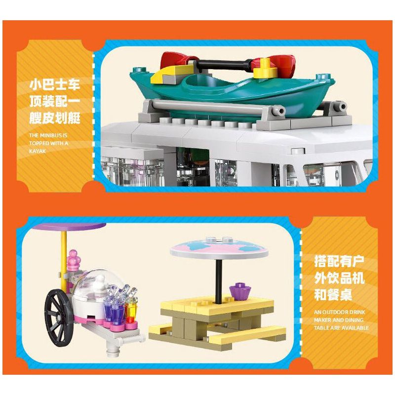 JIESTAR JJ9041 9041 XE BURGER CỔ ĐIỂN bộ đồ chơi xếp lắp ráp ghép mô hình City BURGER JOINT Thành Phố 883 khối