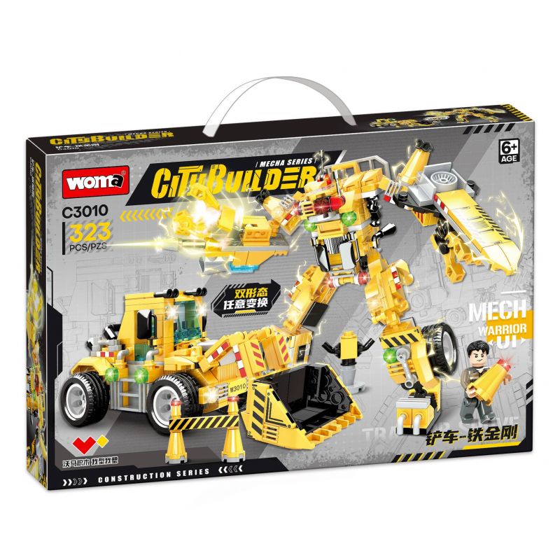 WOMA C3010 3010 XE NÂNG IRON KING KONG bộ đồ chơi xếp lắp ráp ghép mô hình City Thành Phố 323 khối