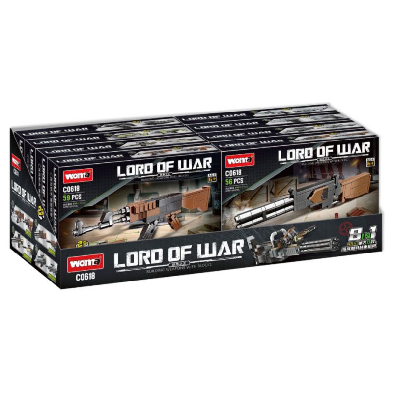 WOMA C0618 0618 non Lego SÚNG 8 LOẠI bộ đồ chơi xếp lắp ráp ghép mô hình Military Army LORD OF WAR Quân Sự Bộ Đội 462 khối